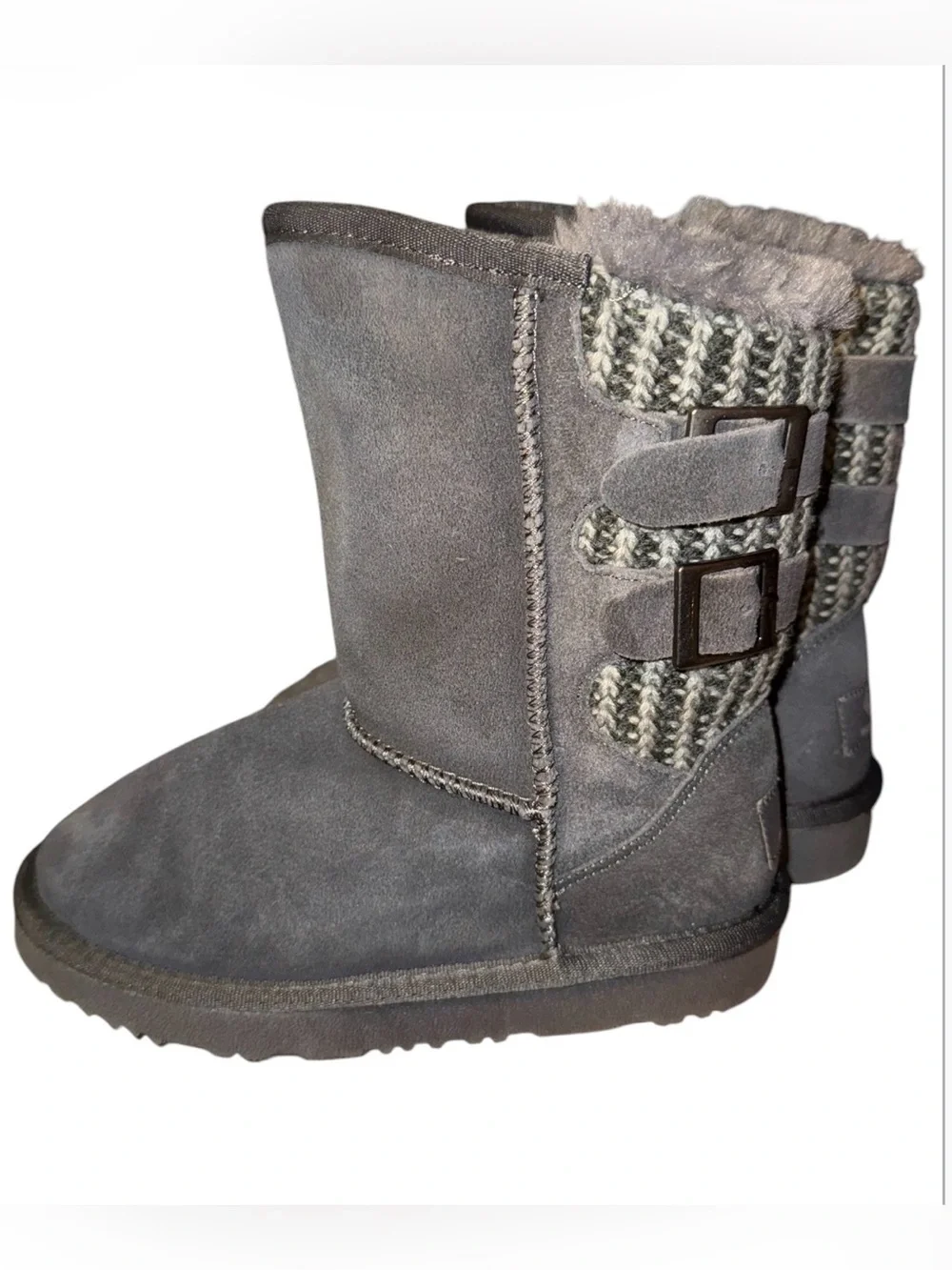 Dream Pairs Sweater-Buckle Mid-Calf Winter Boots